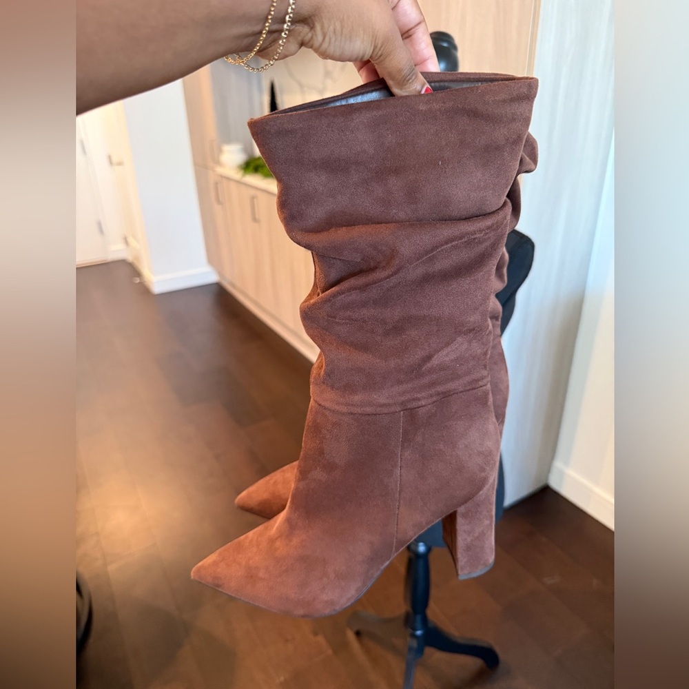 Galley Women’s Faux Suede Slouchy Mid-Calf Boots